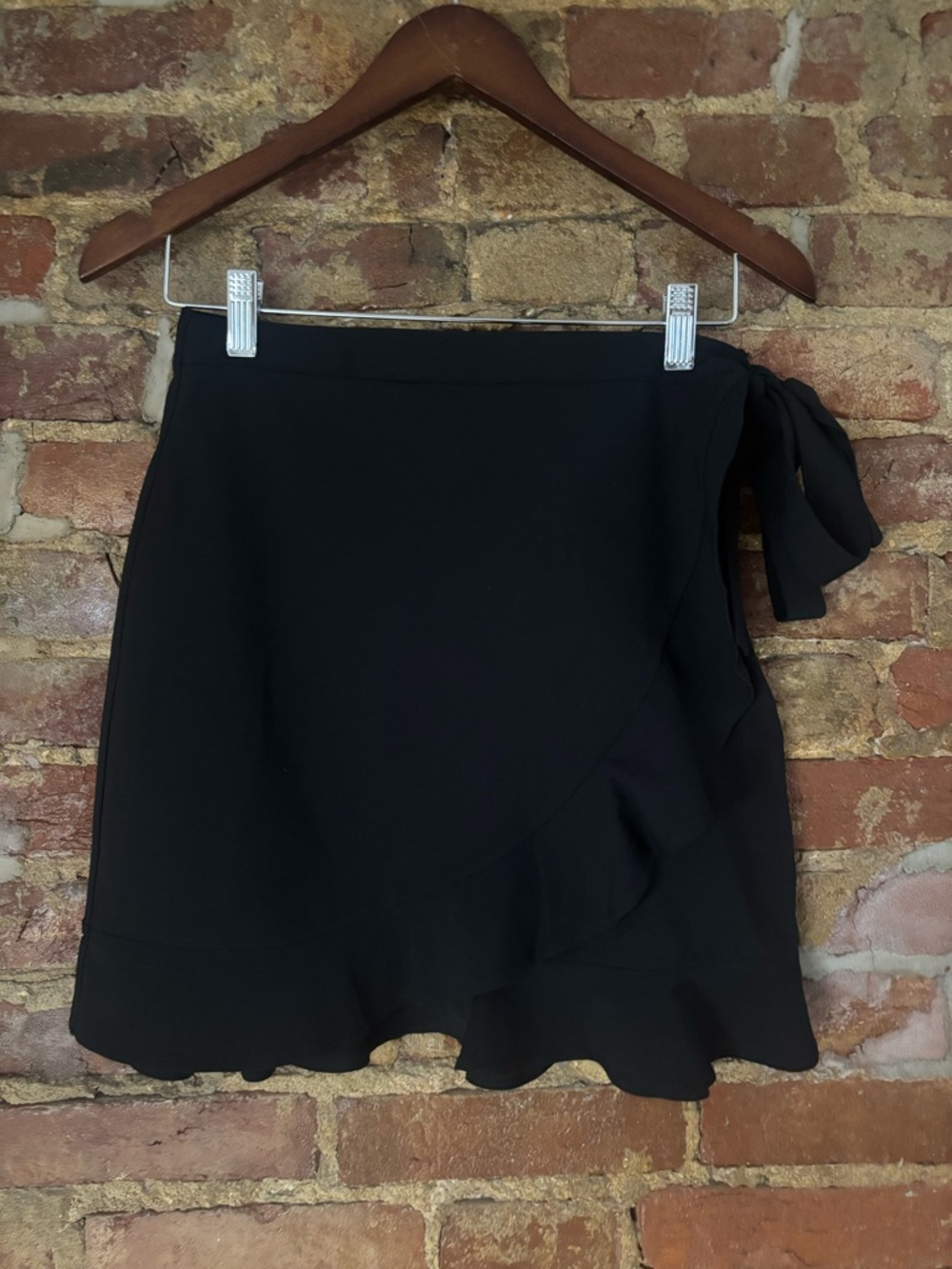 Nastygal Black Wrap Ruffle Mini Skirt
